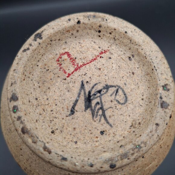 Handcrafted Signed Mexican Ceramic Vase Bird Floral Motif Double Handled Pottery - Picture 6 of 7